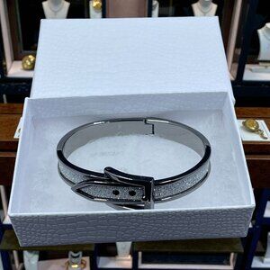 Silver Glitter Buckle Bracelet NWOT Glam Statement‎ Bangle Y2K Baddie Party Gift